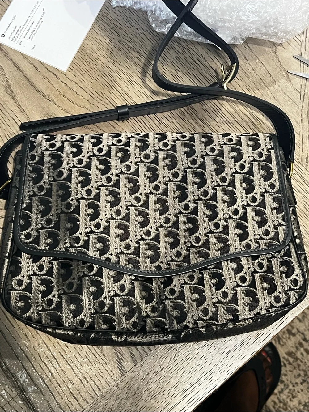Dior Black and Brown Monogram Crossbody Bag Trotter Navy